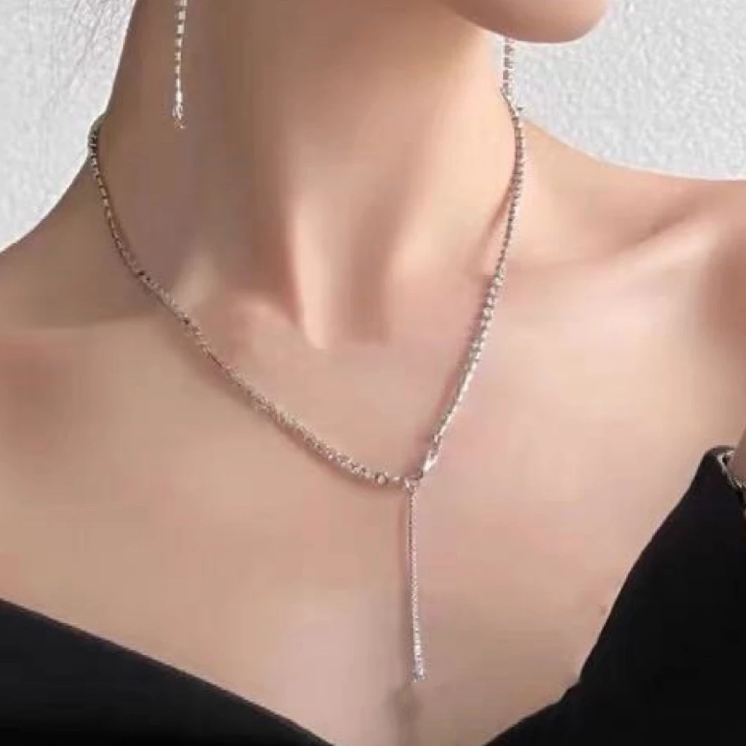 合金合成锆石项链 YTT-(杨树林长条项链)欧美杨树林