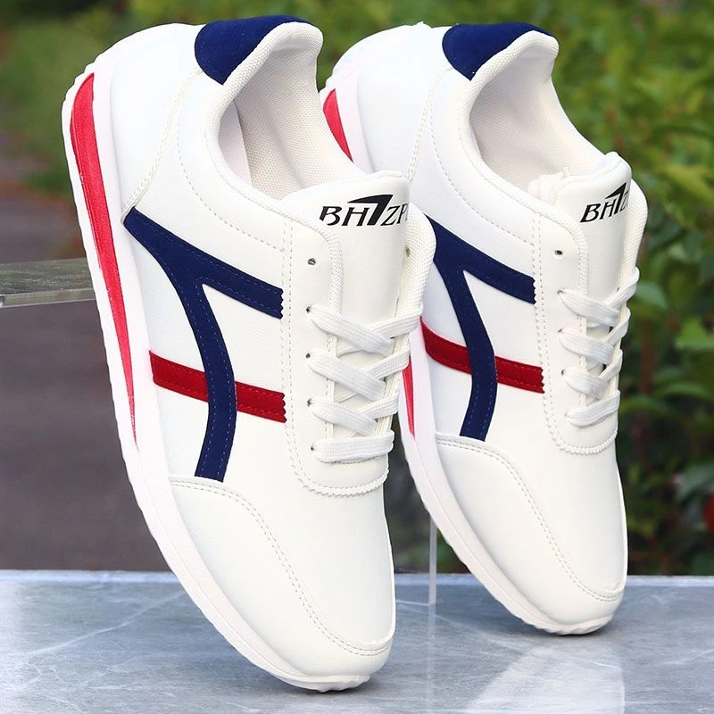 秋季皮面运动鞋男防臭防水阿甘潮鞋子轻便软底休闲跑鞋驾车工作鞋