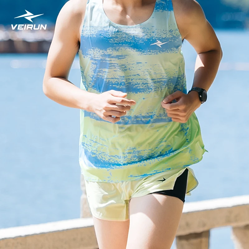 VEIRUN威量3分梭织运动短裤轻量速干抗菌马拉松训练跑步田径短裤
