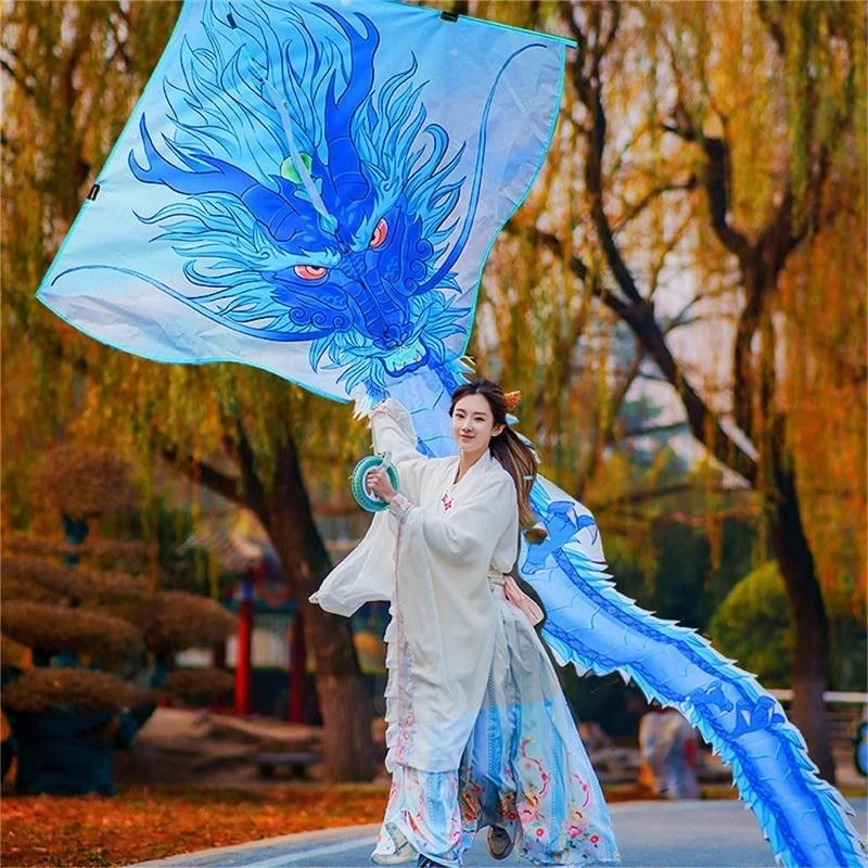 国潮巨龙风筝儿童大人专用大型高级软体202323年新款微风易飞立体