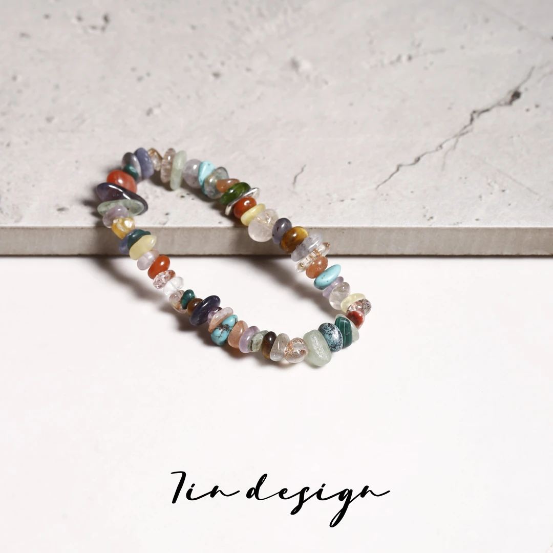 925银手链 7in【槐夏】原创小众设计复古夏天彩色随形手串