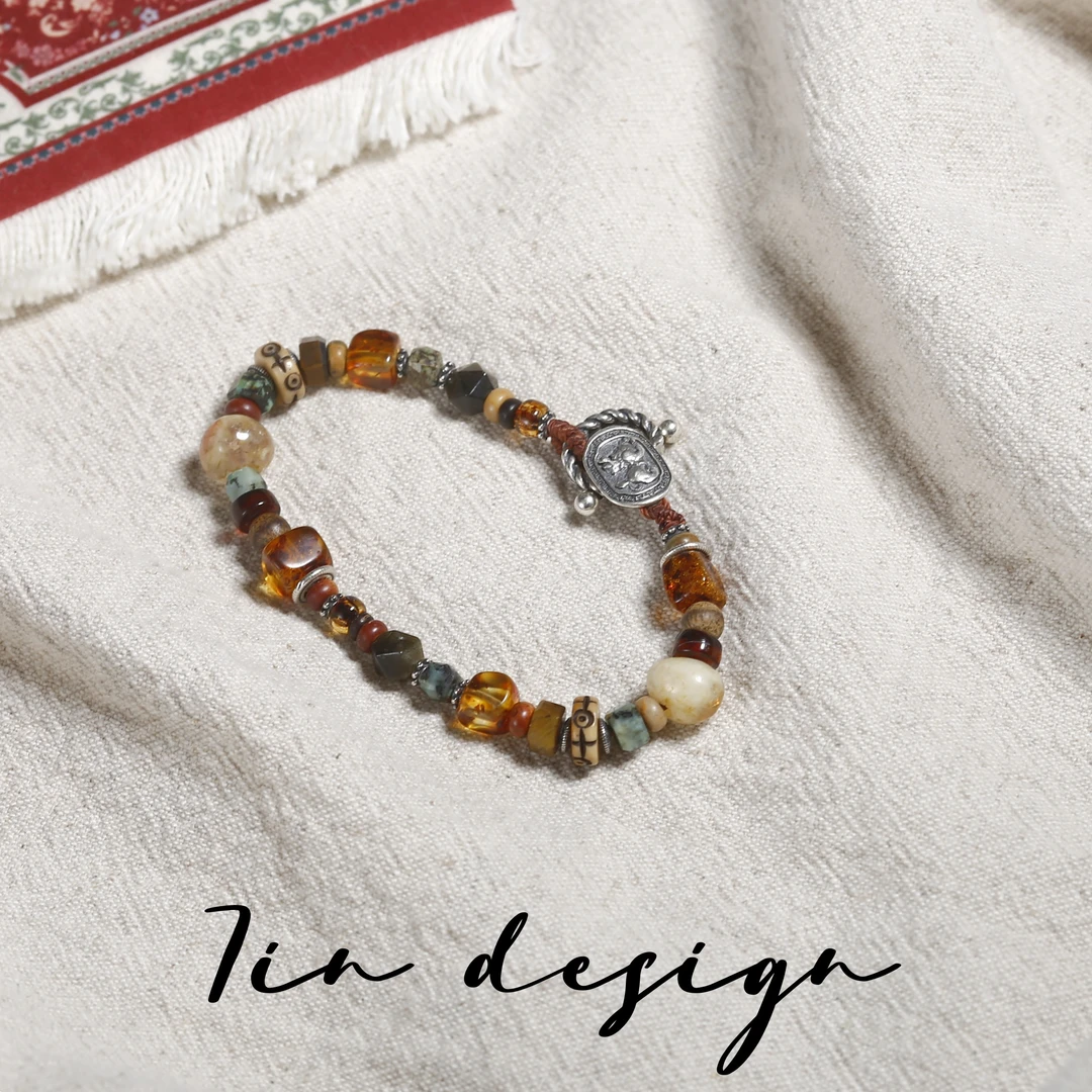 925银木质手链 7in【千年】原创小众设计手作编织雅丹敦煌s925手链