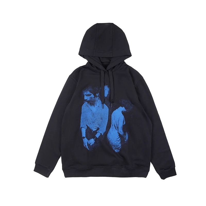 高海龙Gaohailong/人像印花连帽卫衣