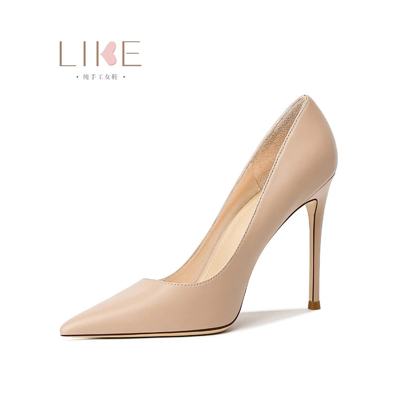 高跟鞋女2025年春夏季新款浅口尖头细跟单鞋时尚百搭通勤工作皮鞋