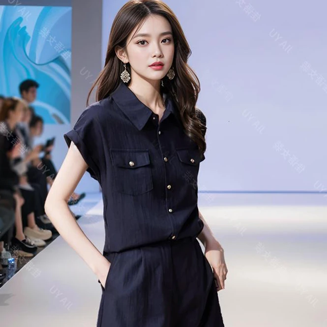 轻薄气质显瘦衬衫宽松短裤套装女2025夏季新款高档时尚洋气两件套