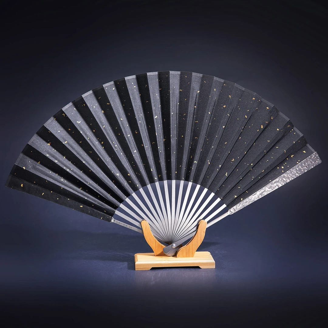 轻风马牙真钛合金古风防身功夫太极钛扇铁扇折扇送礼礼物