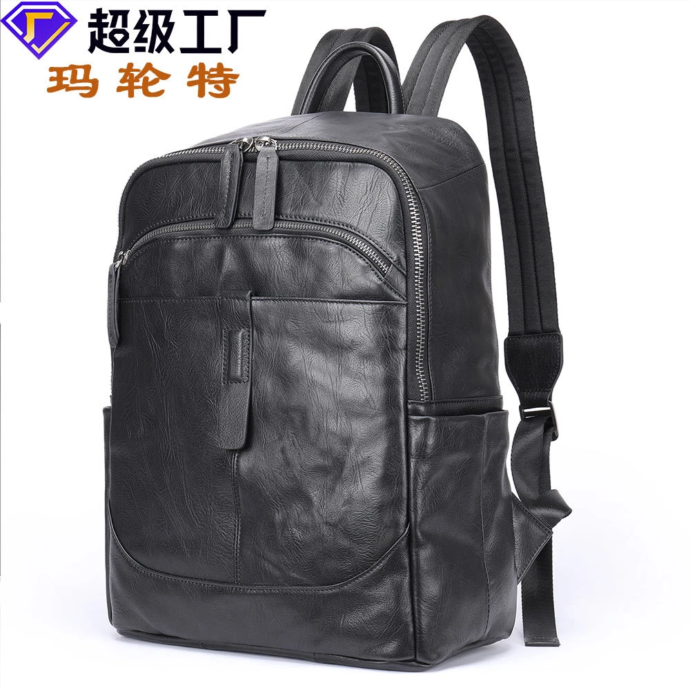 双肩背包男士真皮牛皮2023新款高档正品男款轻便休闲旅游包旅行包