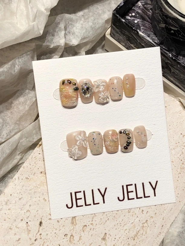 【JELLY和诗】油画花瓣清新设计ins穿戴甲(可联系客服加库存)