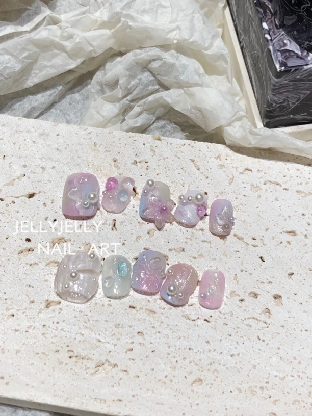 【JELLY仲夏梦境】仙女晕染设计手工穿戴甲高级(可联系客服加库存)