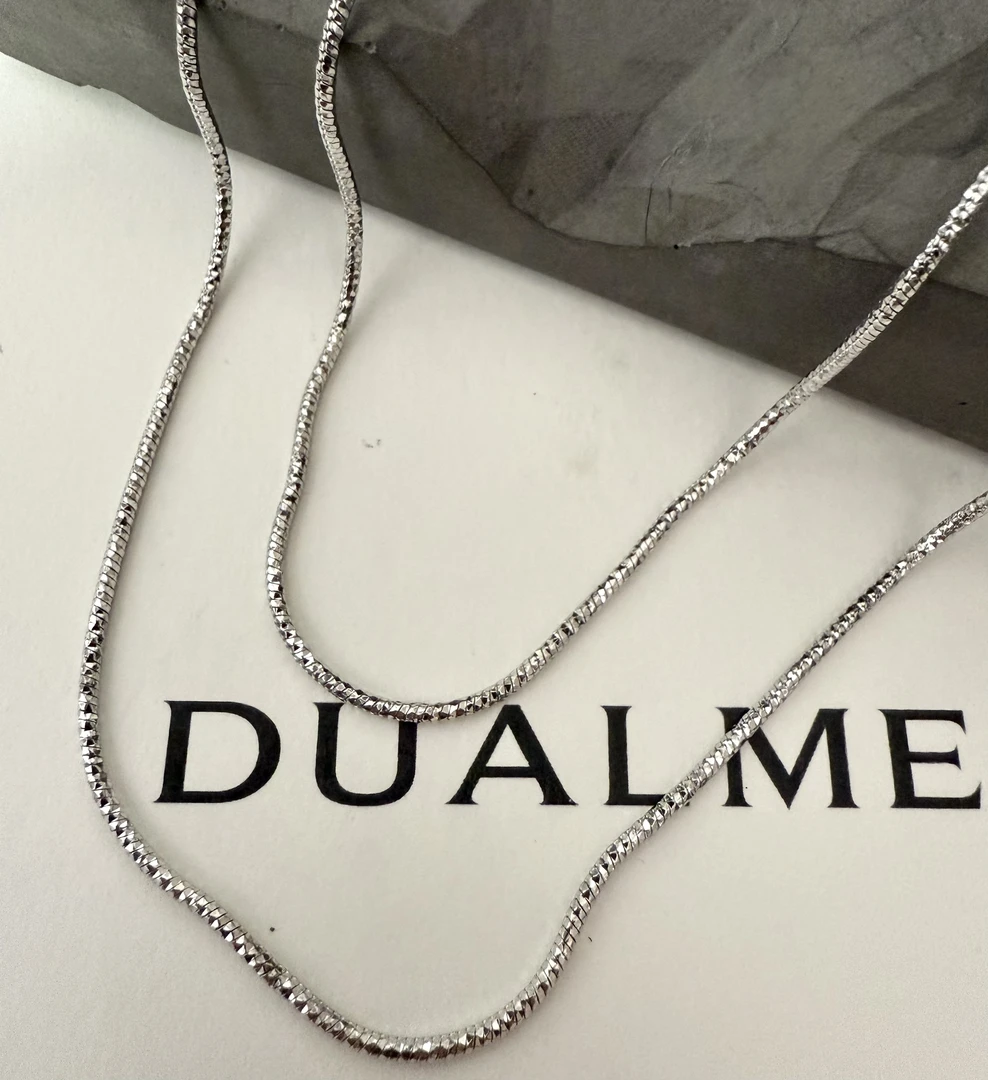 链子925银 意大利八角镭射闪蛇骨链1.5mm