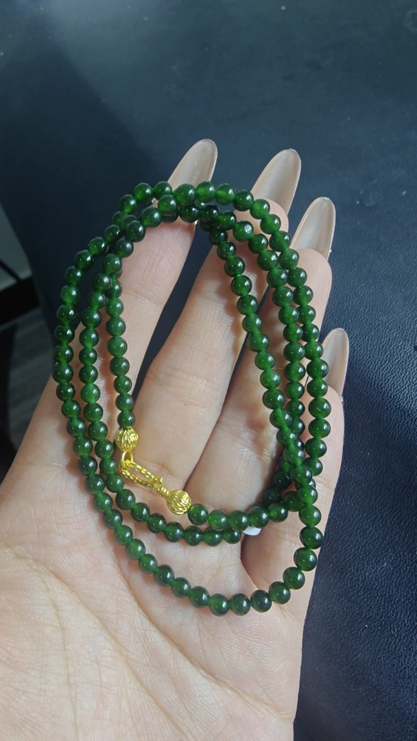 碧玉108银镶链子