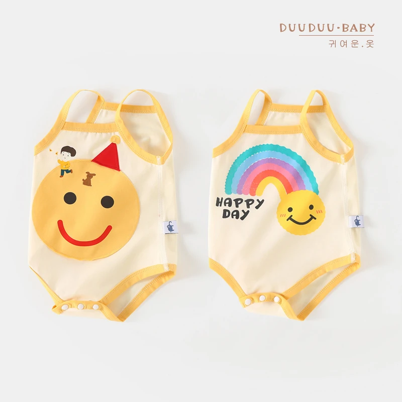 1G贝嘉乐【高定版】宝宝可爱卡通夏季连体衣薄款三角吊带哈衣