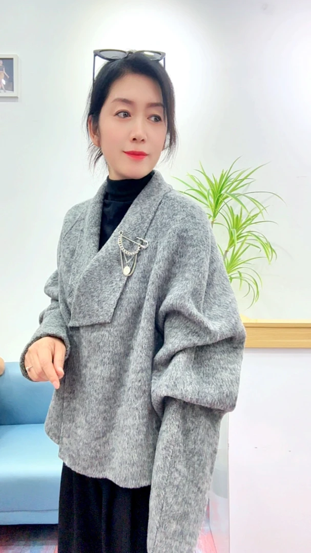 409～599双面羊毛大衣秋冬小个子气质毛呢外套