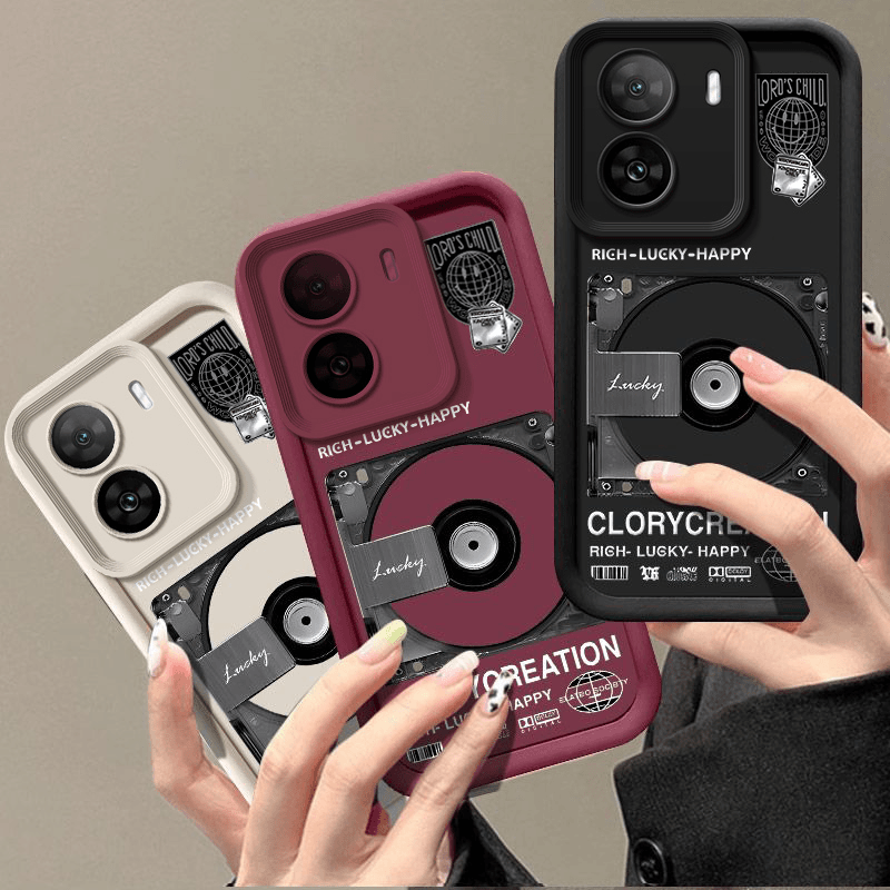 适用iqooz7手机壳V2270A高级创意彩绘女款防摔全包个性男复古唱片