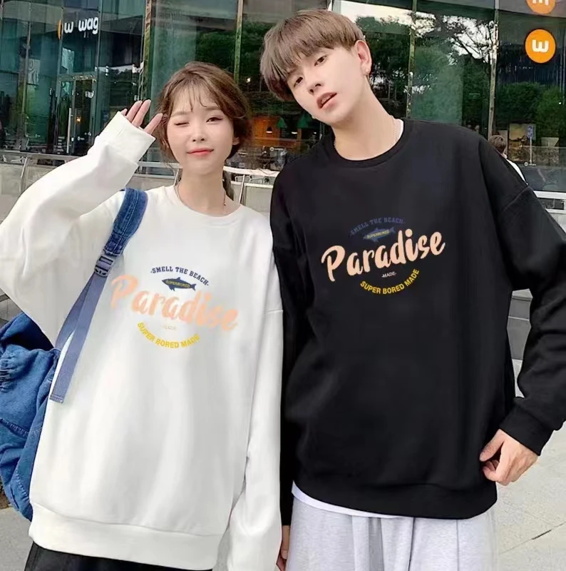 时尚男女同款重磅落肩华棉卫衣