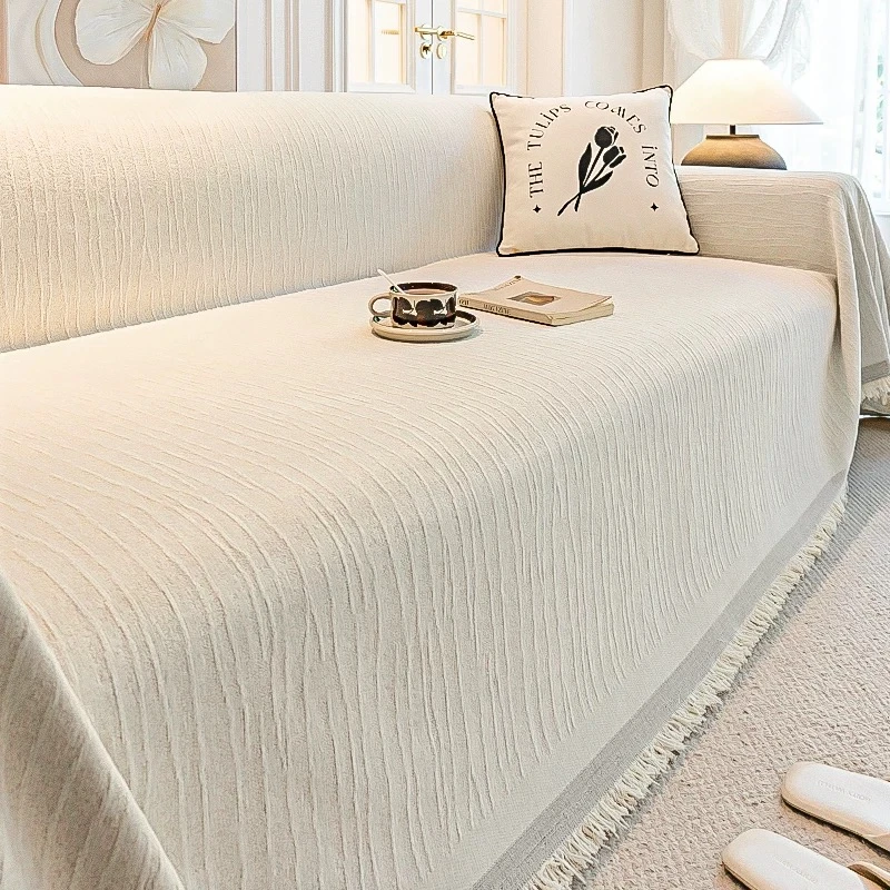 【纯色小香风】雪尼尔沙发巾新款全盖四季通用皮沙发套罩防猫抓