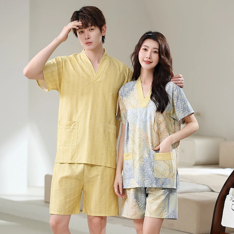 汗蒸服女桑拿服纯棉高档大码男按摩浴服情侣洋气家居睡衣足疗套装