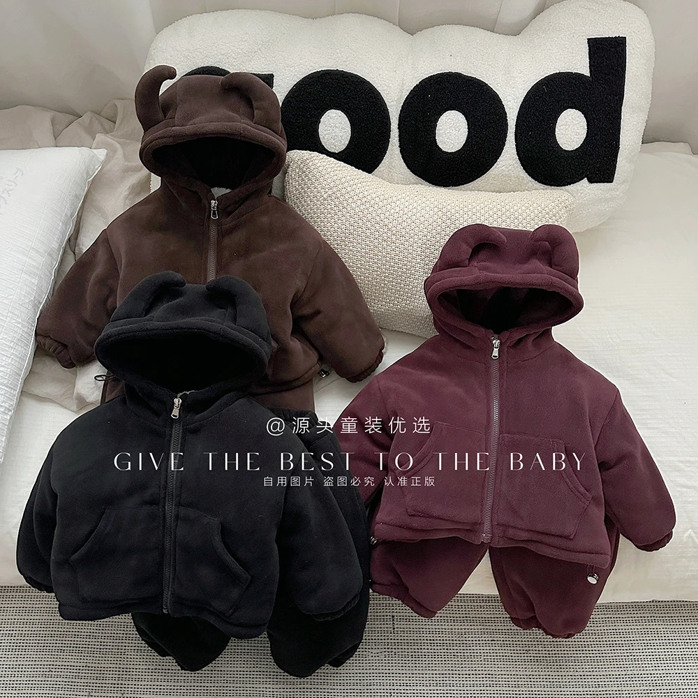 冬新潮童宝宝套可家居可外穿四层加厚保暖套 BYZ-996小恶魔角套装
