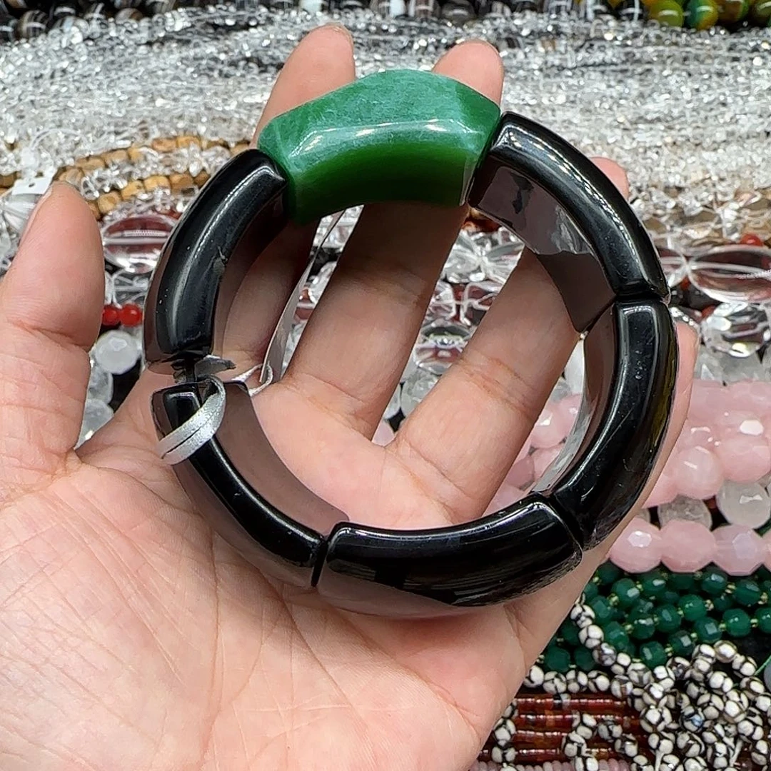 玛瑙/玉髓珠宝半成品合金手串一个