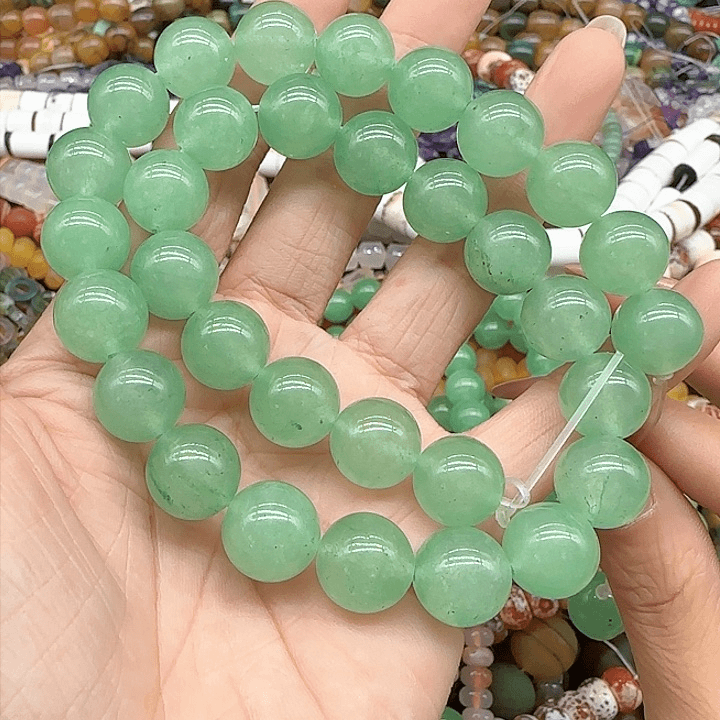 玛瑙/玉髓珠宝半成品合金东陵玉12mm一条