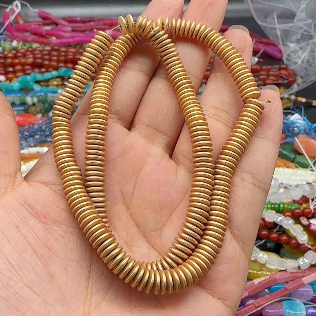玛瑙/玉髓珠宝半成品合金黑胆哑光隔片一条6mm
