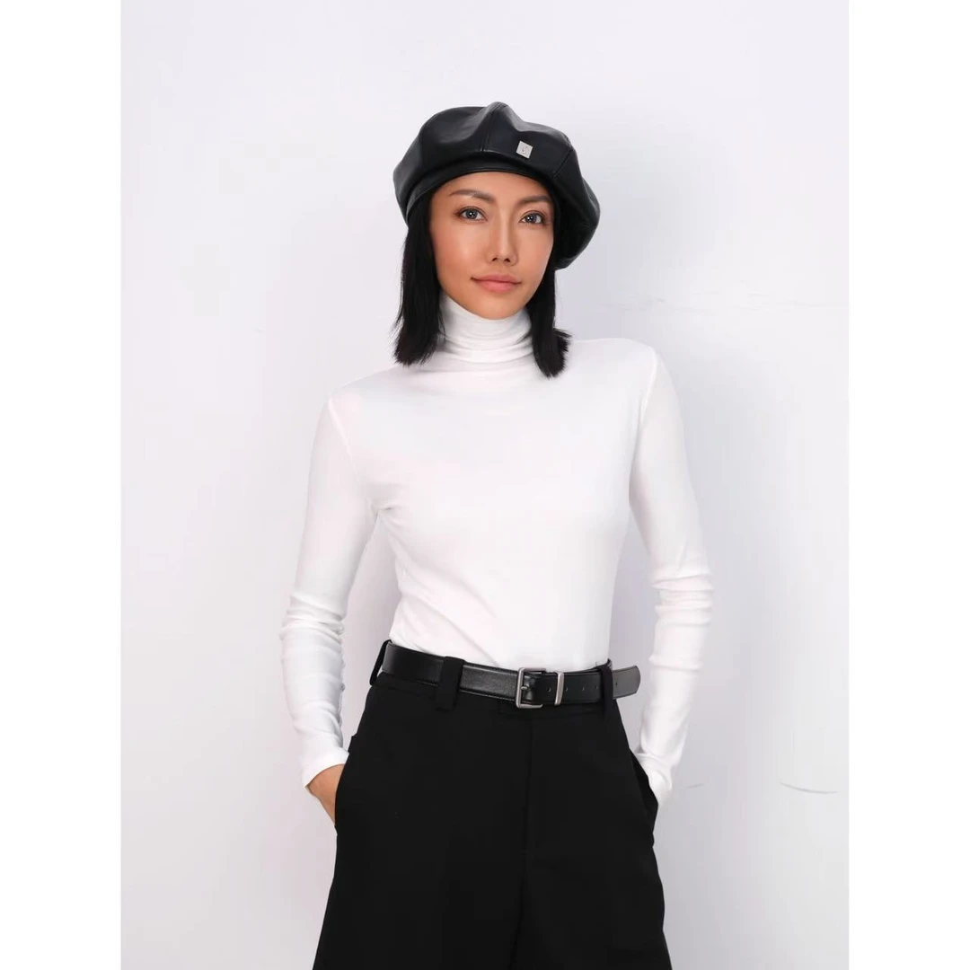 CLD品牌 24AW新品加绒堆堆领高弹打底衫 QT24127