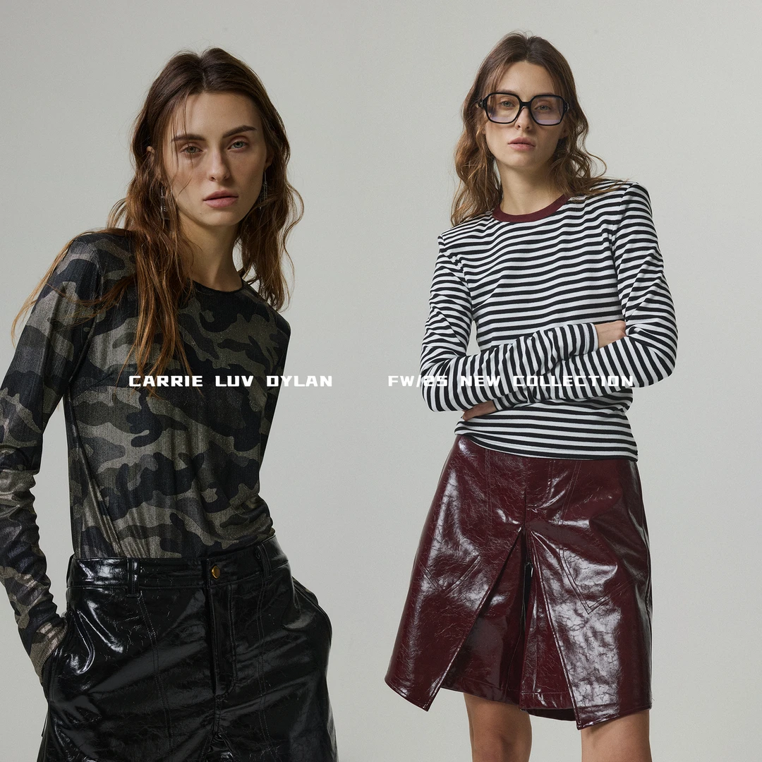 CLD 24AW结构拼接假两件亮皮中裤24006