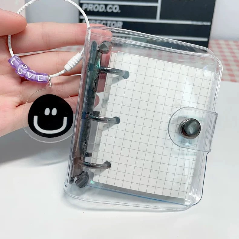 迷你3孔活页笔记本a7透明壳可替换活页本手账本口袋小本子豆豆本