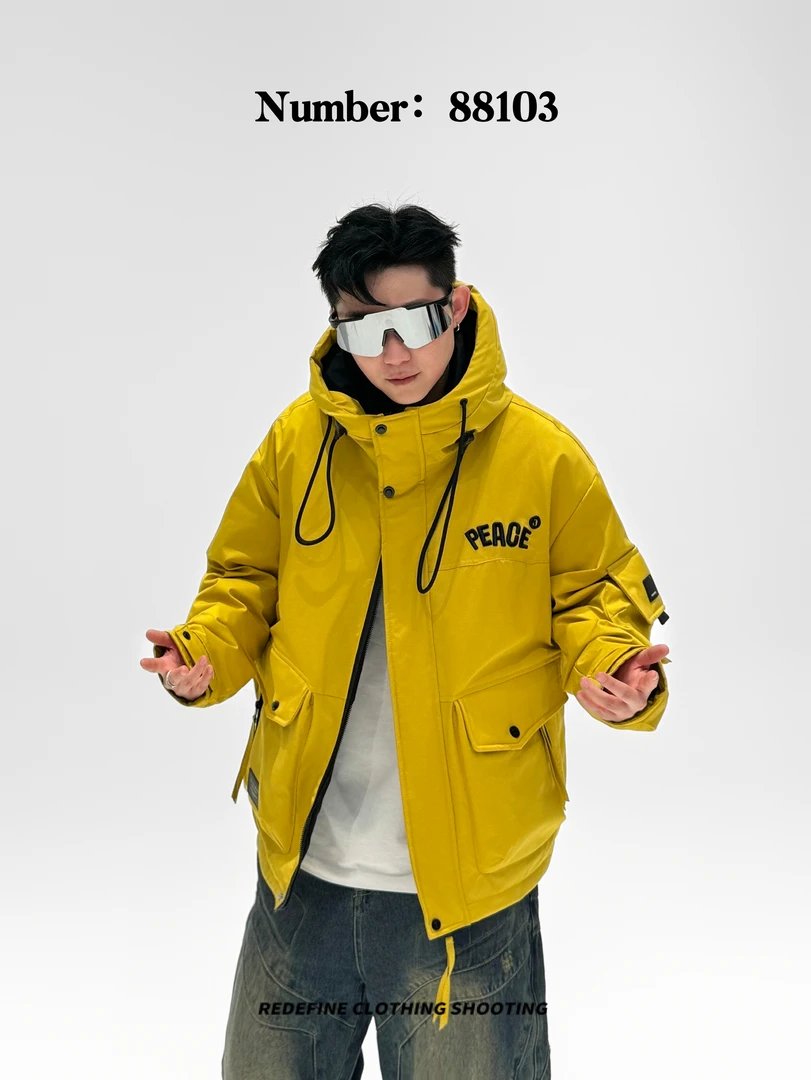 88103*【繁华巴比伦】冬季户外工装连帽情侣休闲外套