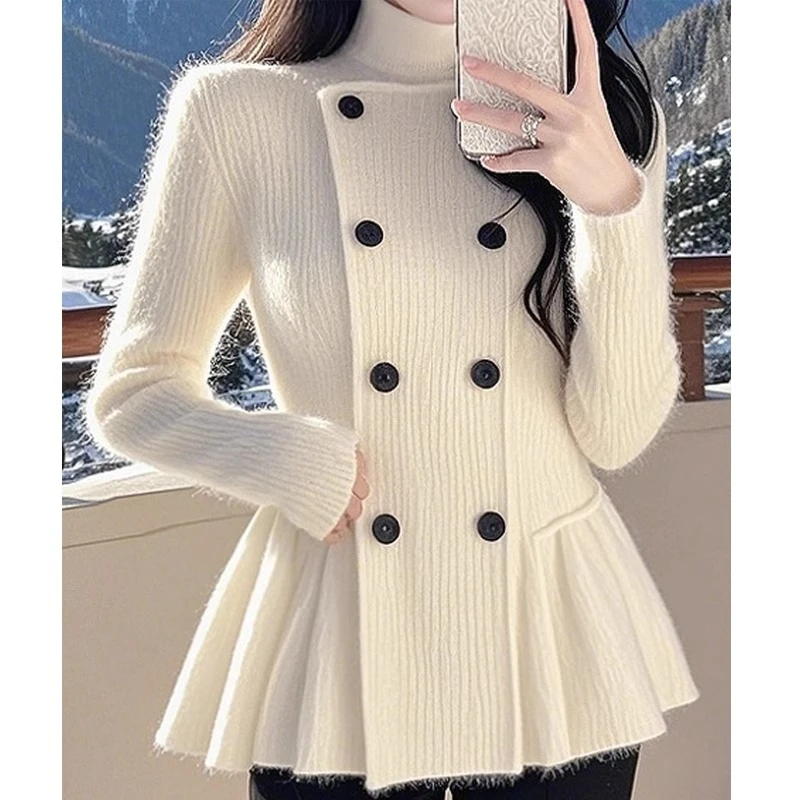 斐妮菱慵懒高级毛衣秋冬季新款法式气质时尚收腰显瘦针织上衣女