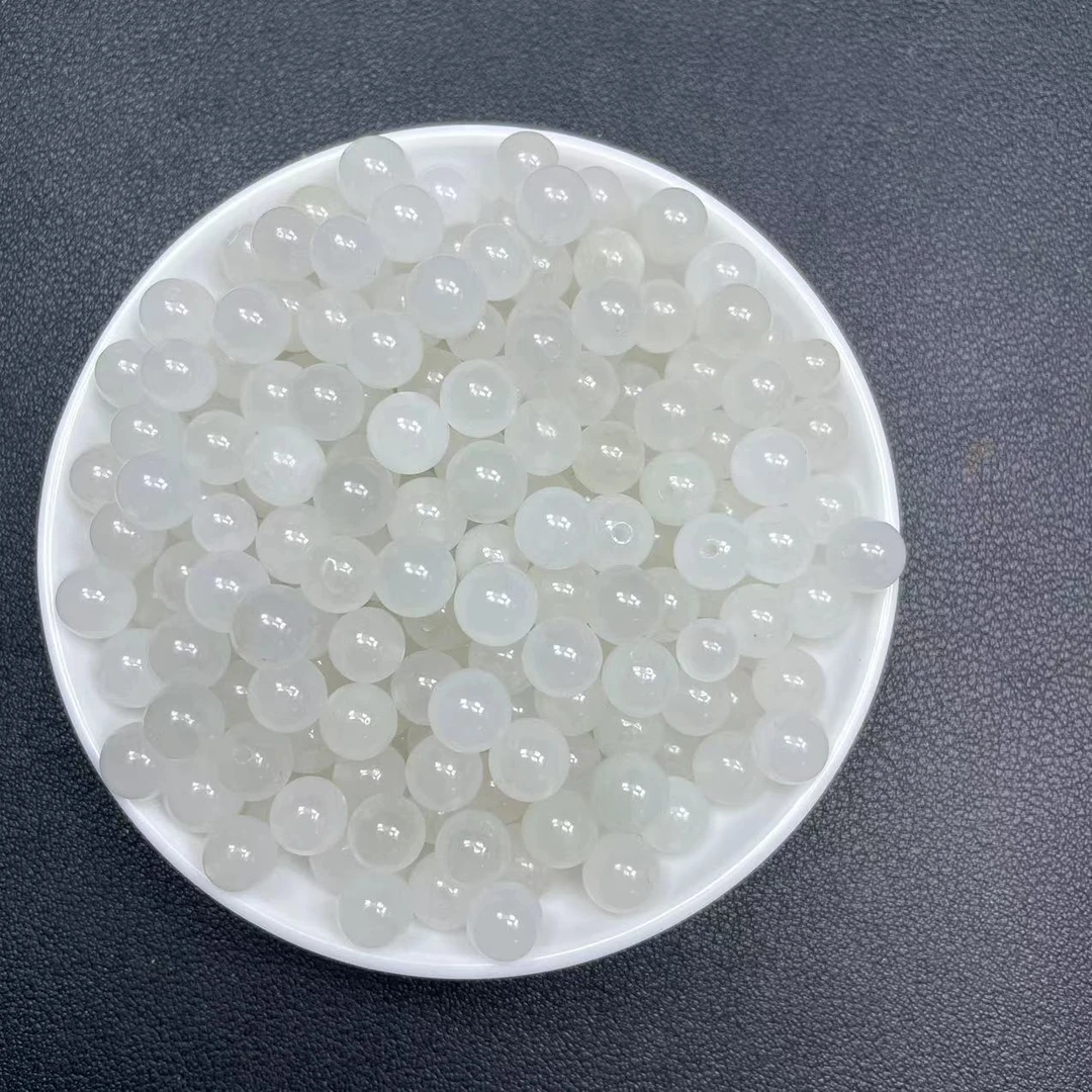 天然散珠和田玉 白玉Y785  10mm 30颗