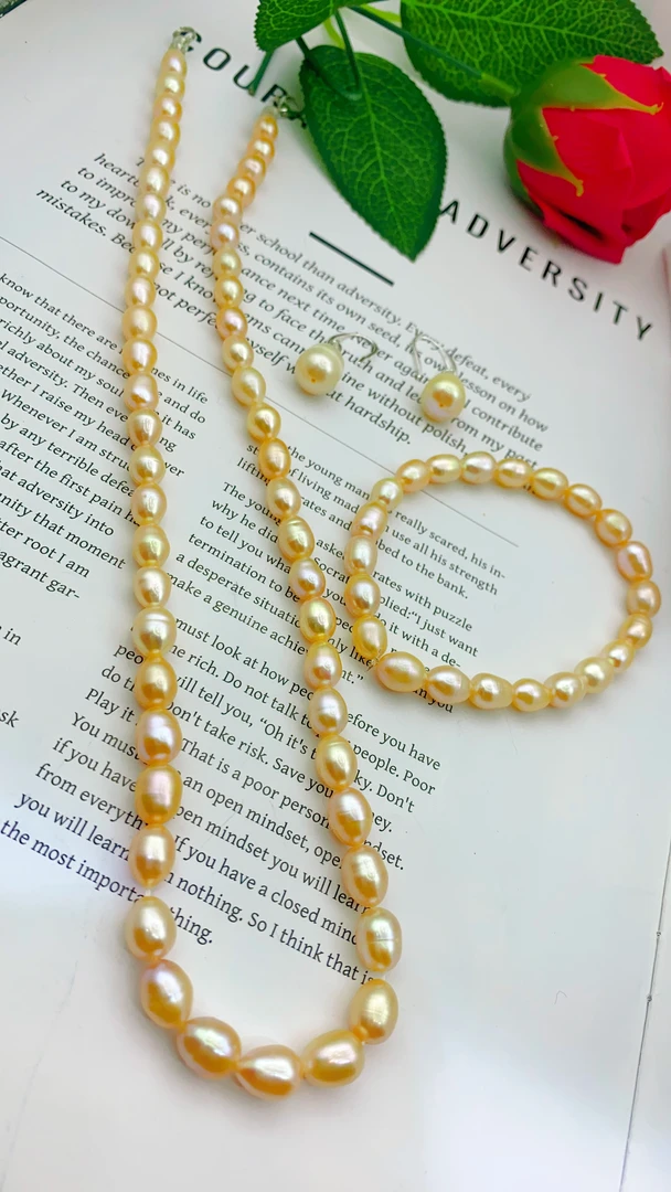 合金仿珍珠项链 jing marwayt yurxlikimiz 三件套 不分年龄