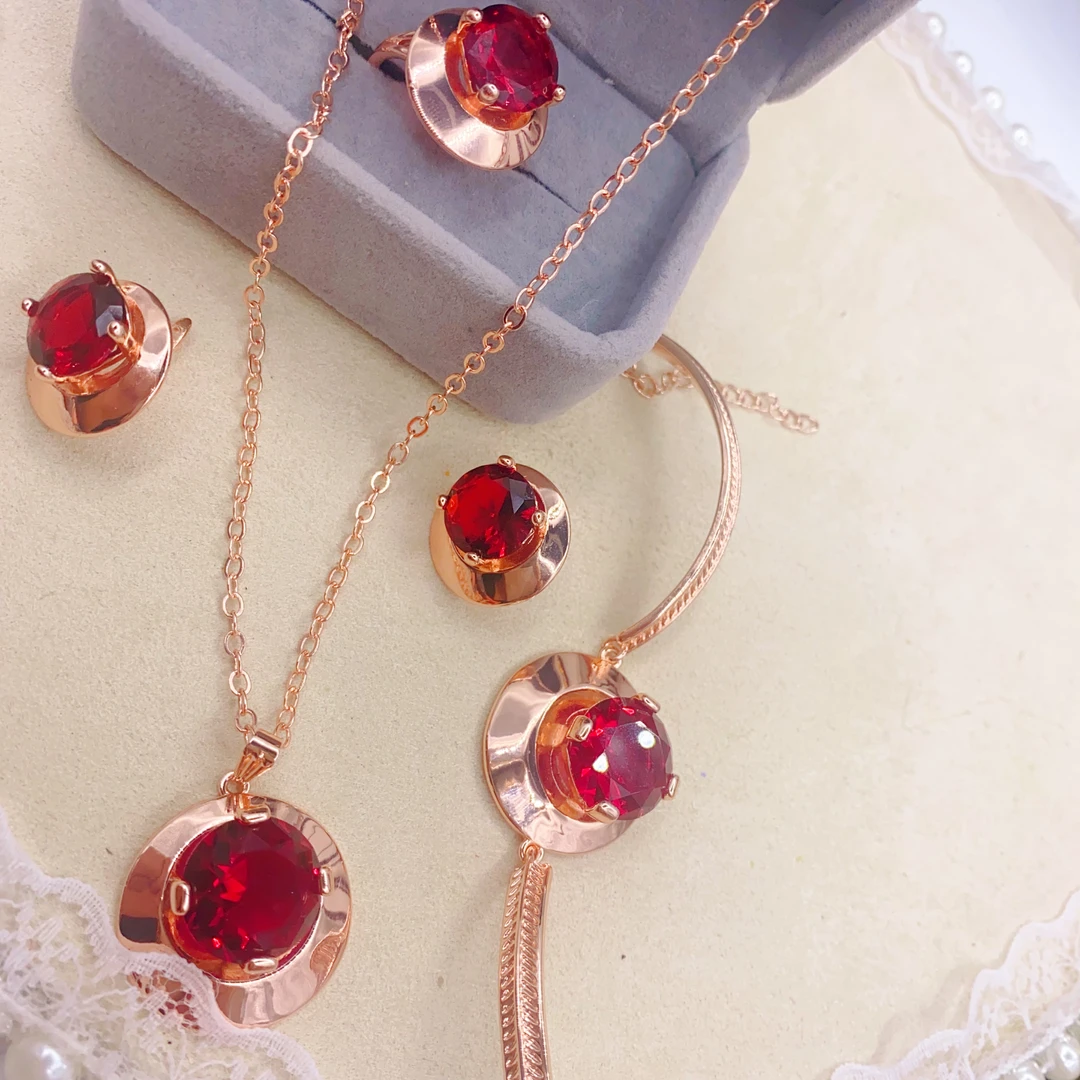 合金玻璃耳饰   aybaldah yuruxlikimiz 玫瑰金色四件套