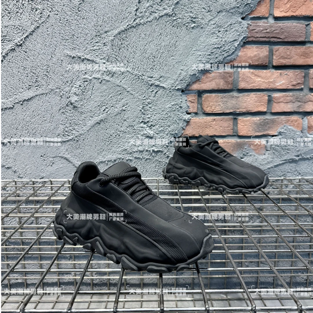 男鞋2024秋冬新款皮布拼接厚底内增高潮流时尚百搭运动休闲男潮鞋