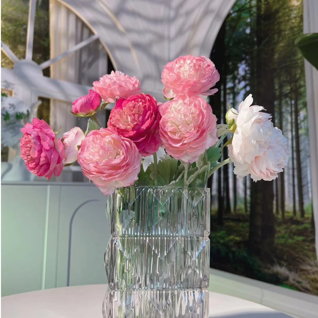 露莲假花仿真花摆设餐厅餐桌装饰品花艺摆件客厅牡丹装饰花