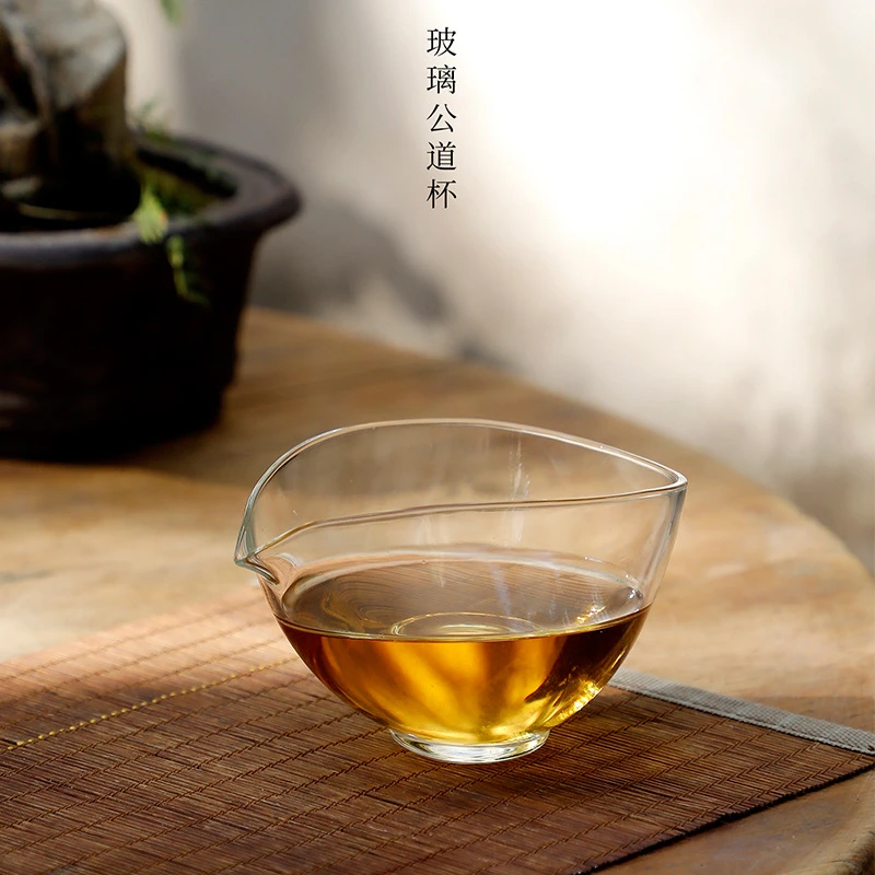 玻璃半月公道杯公杯茶漏套装加厚耐热大号茶海分茶器功夫茶具配件