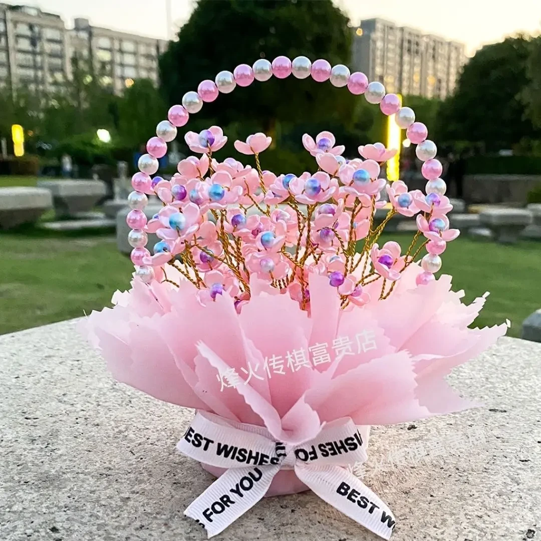 节庆中秋小花篮材料包手工制作送礼闺蜜女友手提小花篮全套材料包