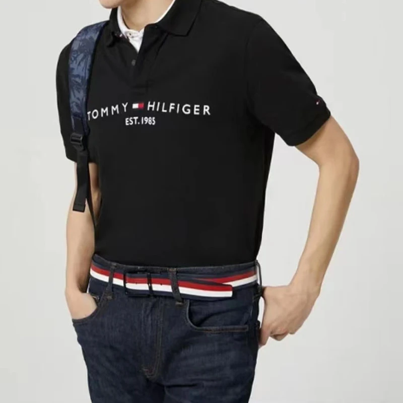 TOMMY HILFIGER汤米希尔费格男士夏季新款短袖POLO衫字母78J6983