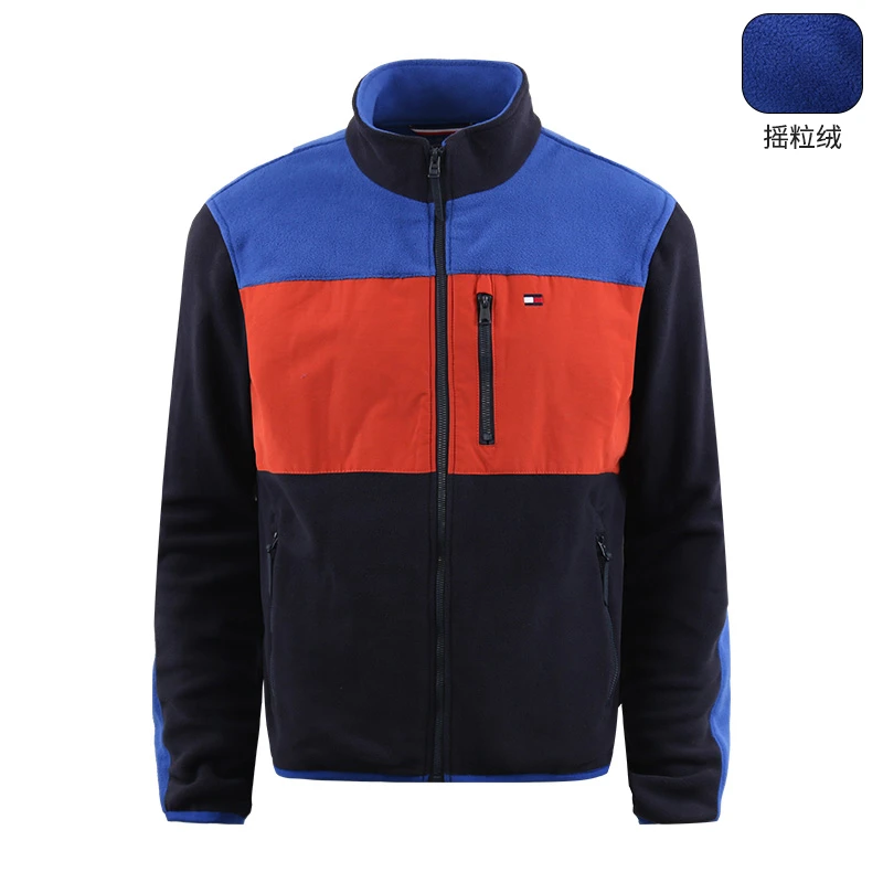 TOMMY HILFIGER汤米希尔费格男士抓绒拼色外套夹克拉链152AF777