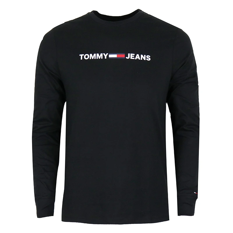 TOMMY HILFIGER汤米希尔费格男士胸前字母长袖T恤圆领打底衫全新