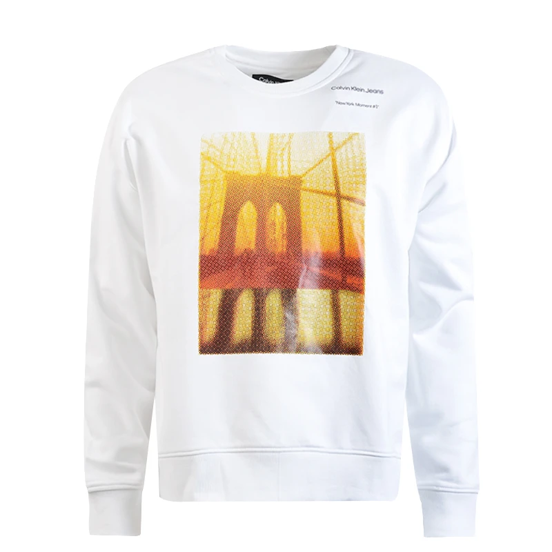 Calvin Klein/卡尔文·克雷恩CK男士大桥图案圆领卫衣上衣40DM864