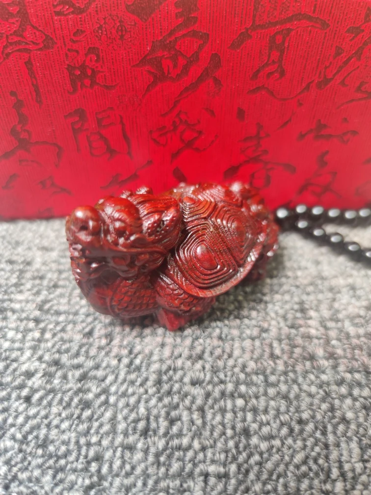红木精品龙龟手把件