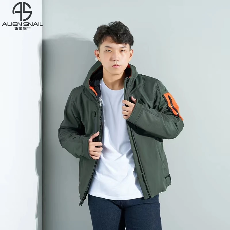 外星蜗牛火石冬季摩托车骑行服防风保暖电加热防水防摔骑行外套
