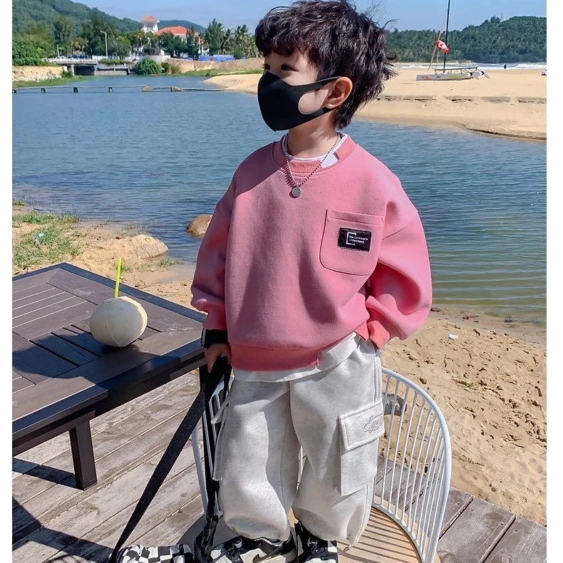 男童卫衣春秋款2023新款假两件韩系帅气上衣儿童洋气中大童长袖