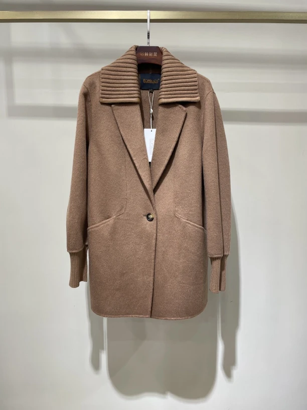 胖太太羊绒大衣424420110衣长80