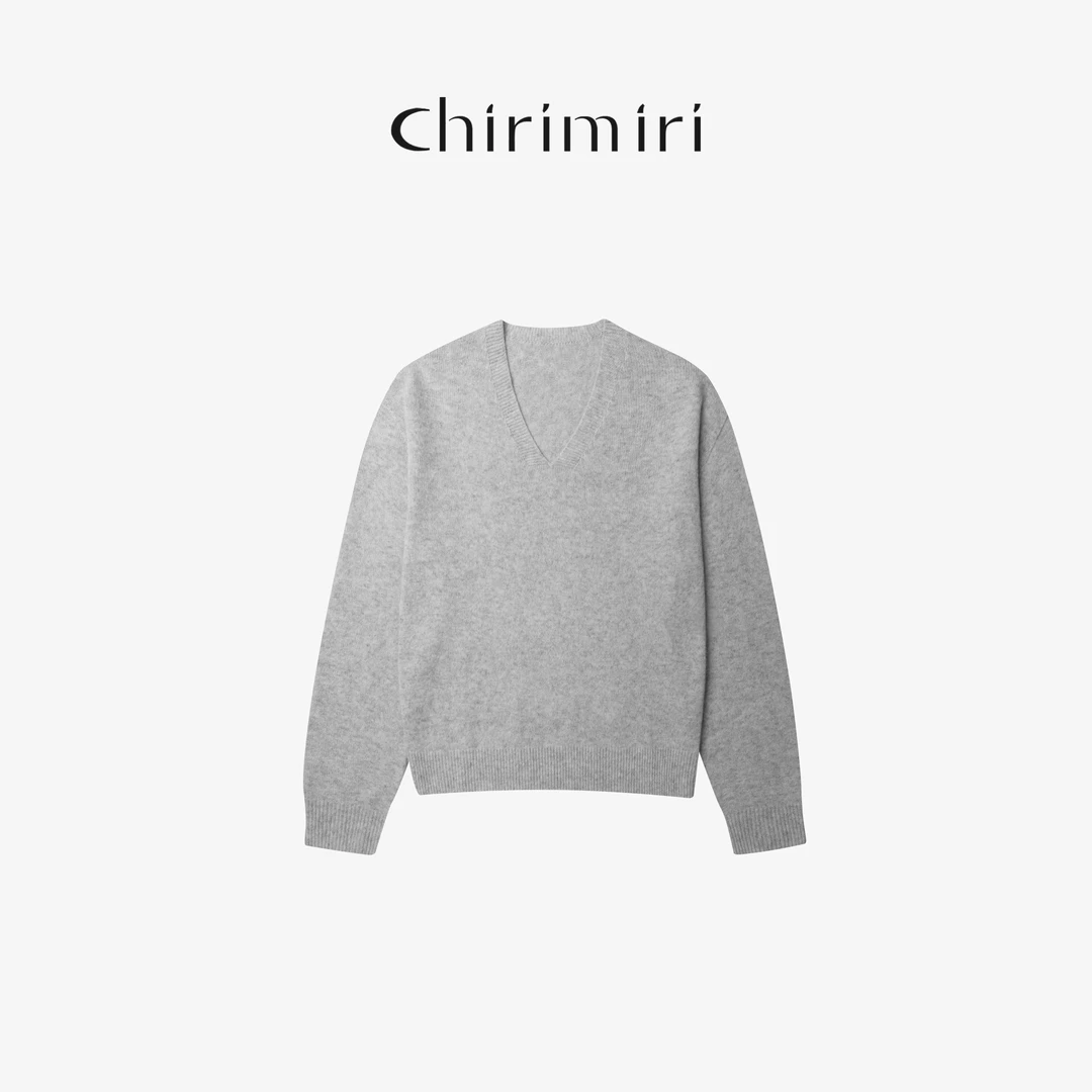 【浅月】V领2024秋季新款100%羊毛韩版高级质感长袖套头针织衫上衣