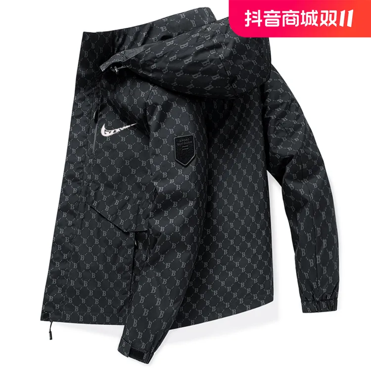 品牌秋冬户外冲锋衣休闲运动防水防风登山服情侣男女款风衣外套男