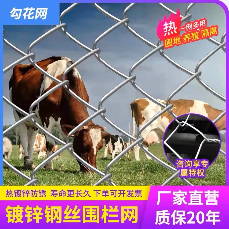 热镀锌养殖牛羊钢丝网户外防护网铁丝网围栏护栏网养鸡养狗勾花网