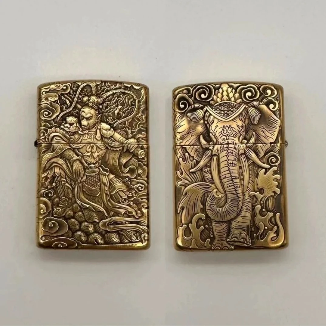 打火机新款【封候拜象】902s浮雕煤油盔甲防风打火机