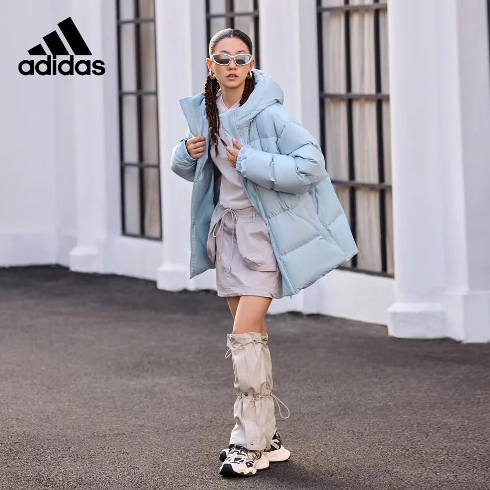 adidas/阿迪达斯防潮加厚连帽羽绒服男女同款冬季防风保暖羽绒服